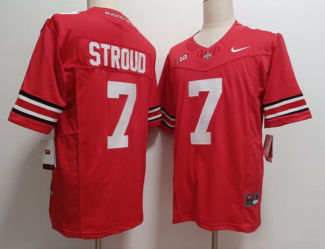 Men Ohio State Buckeyes #7 Stroud red 2024 NCAA Nike jersey